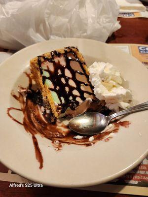 Spumoni with claret sauce