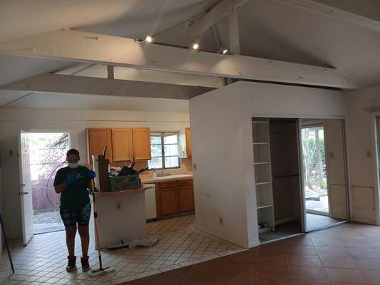 Housekeeper in action wearing her "Truss the Process" merch!