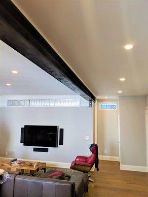 Open up your living room with a structural steel beam