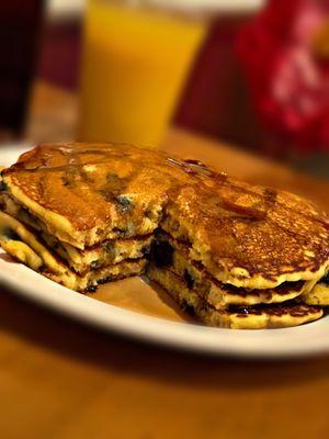Stack of blueberry pancakes
