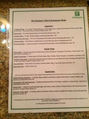 Until menu is posted