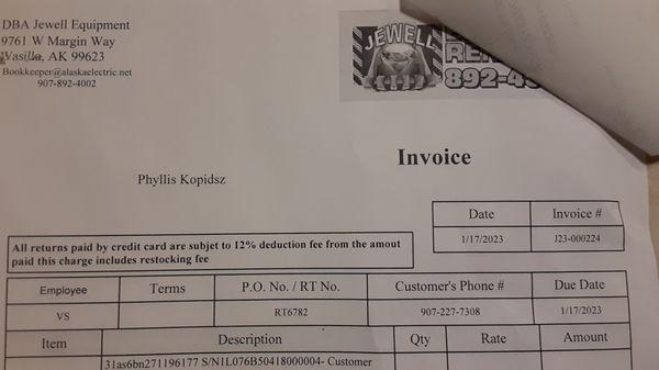 Misspelled my name as Kopidsz. Then they claim they have no customer by the name Kopiasz.