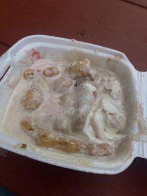 After two bites this is what's left. A Ten buck - Toss-a-roo.