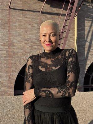 Triny cleaned and pressed this award show outfit before and after the event, returning it in perfect condition.