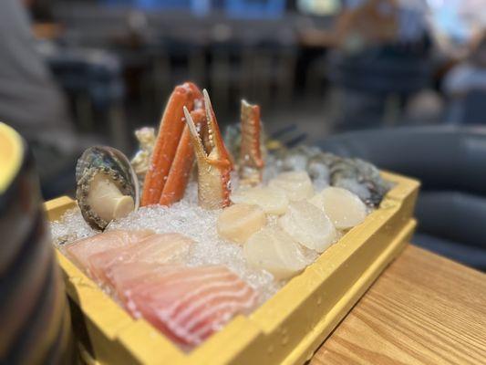 Seafood platter. The only thing we liked on here was the crab, scallop, and abalone. The rest were fillers it seems