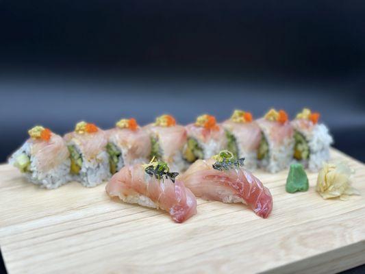 Crimson Bliss roll & Red Snapper nigiri