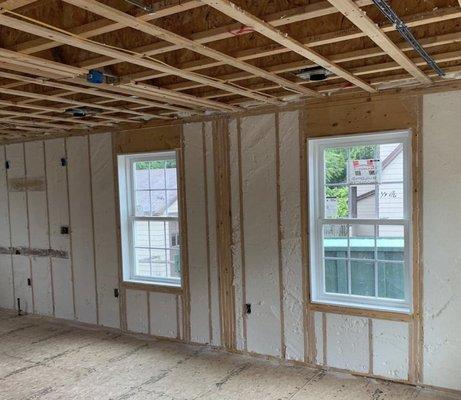 Spray foam insulation