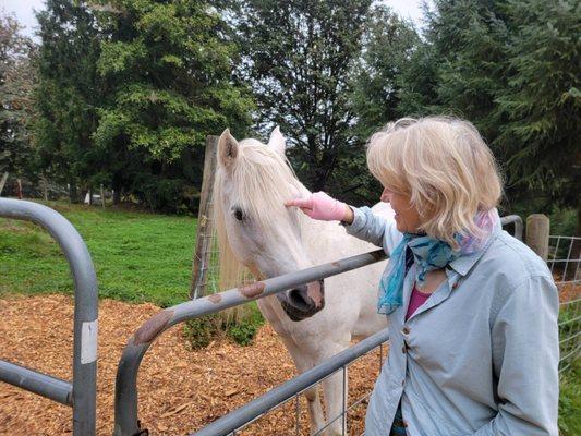 Color matches my natural shade, she uses non toxic products
