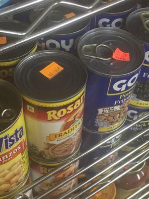 A small can of Rosarita retried beans sold at $2.00 at La Qaxaquena Mini Mart.