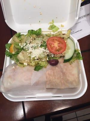 Chicken wRap with Greek Salad