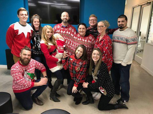 The team getting into the holiday spirit.