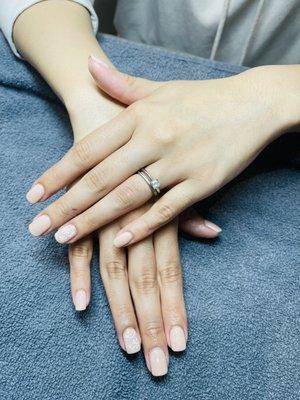 Natural color on gel manicure