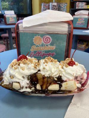 Yum! What a fun place! So many yummy choices of candy and ice cream! The service was awesome and ladies working were so great helping us.