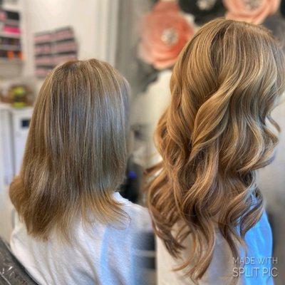 And just like that, another beautiful creation
Before & After Hair Extensions