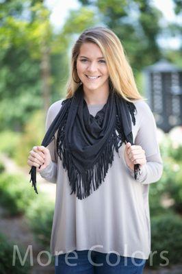 Fringe suede scarf