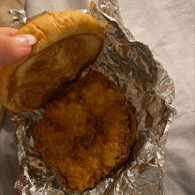 No pickles on Crispy Chicken Sandwich (not on top or bottom either)