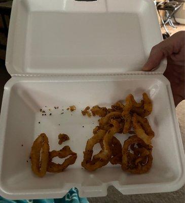 This is what you get when you order a DoorDash calamari... $12.95!! The pizza was fantastic.