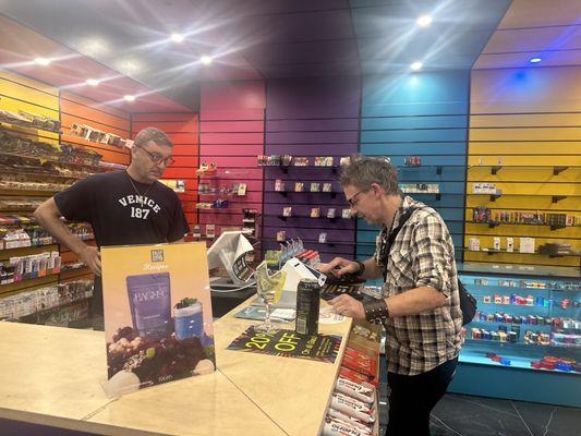 Getting our fix at the best smoke shop in town !