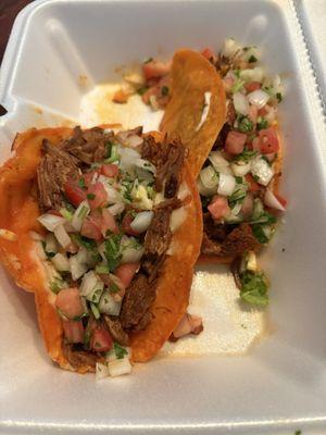 Quesabirria tacos from Gina's Tamales