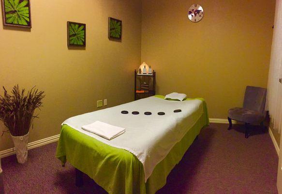 Clean private room & hot stone massage available