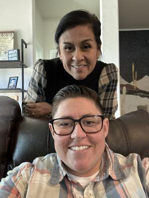 I'm the gay one clearly with the clean ass hair cut. The beautiful one above me is my mom.