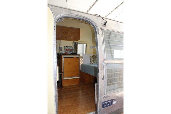 Airstream with door open