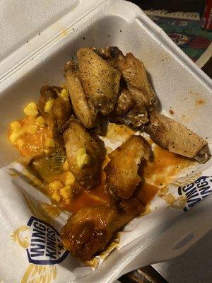 Mango habanero, lemon pepper, Cajun.