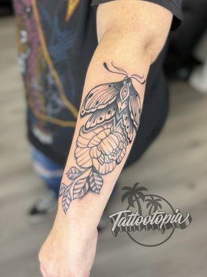 Moth and florals by Cory!