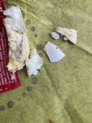 I ordered a sausage, egg, and cheese McMuffin and my egg had the whole egg shell cooked into it. Absolutely disgusting.