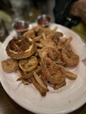 Shrimp and waffles