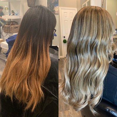 Before & After of Hair Color Dye