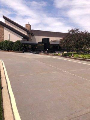 Outside the casino courtyard