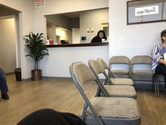 Walk in and head to the front window for assistance