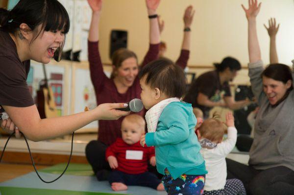 we help build confidence by allowing kids to explore singing on the microphone.