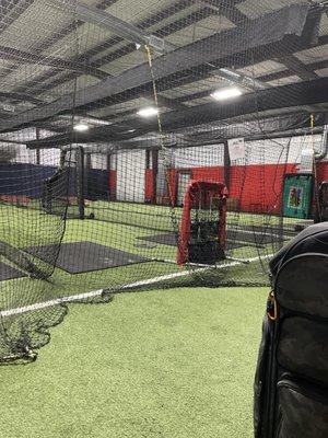 Some of the many cages in the back.