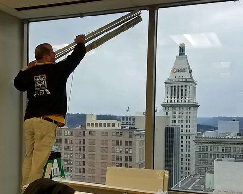 We clean blinds at YOUR location. We also sell and repair blinds and shades.