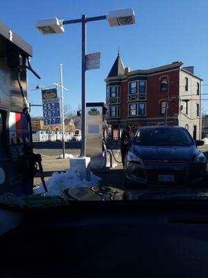 He doesn't say much, but we speak through head bobs. The only gas station I go to in Medford. always has the cheapest price on Salem Street