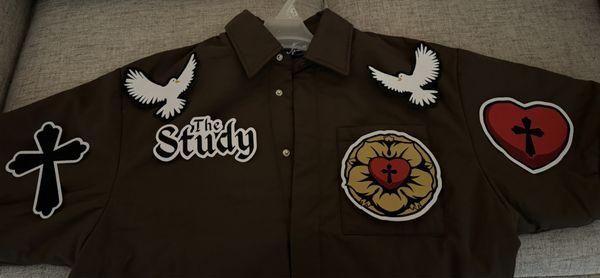The finish product of them applying the patches.