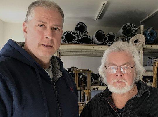 Bob Olah Junior and Senior, father and son flooring decor business owners.