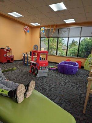 A whole toy area near the treatment chairs for kids to play in while waiting for the dentist or if they need a break! May 2023