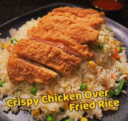 Crispy Chicken Over Fried Rice