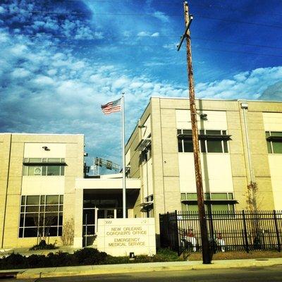 NOLA Coroners Modern & new location Flag should wave, half-staff #NOLA_Haiku #CoronersOffice #OrleansParish #RestInPeace #MedicalExaminer
