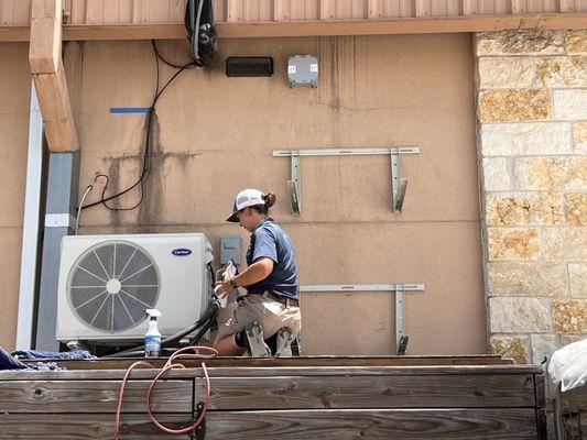 Mounting a 2 ton mini-split