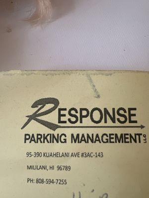 Response Parking Management