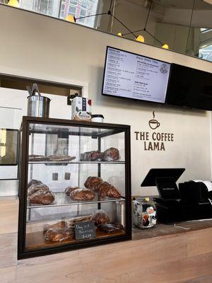 Pastry case and menu