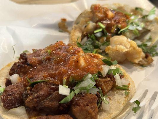 Chicken and fish tacos