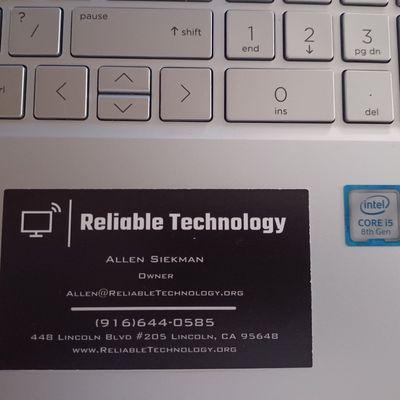 Contact info for Reliable Technology.