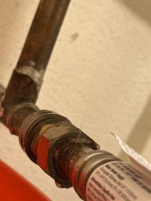 water after ikmar said replaced with new parts as you see the old rusted part is there and leaking