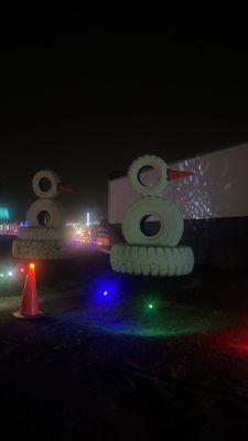 Arizona snow men made of tires