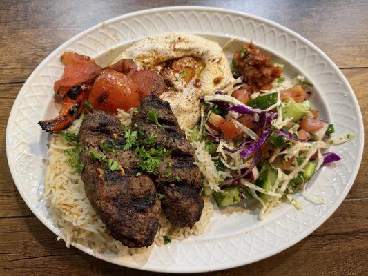 Beef Kofta Plate w/ order of hummus